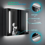 Tokvon Alameda Led Illuminated Aluminum Bathroom Mirror Cabinet With Led Dimmer Switch Shaver Socket Strip Lights 650 x 600mm