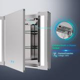 Tokvon Alameda Led Illuminated Aluminum Bathroom Mirror Cabinet With Led Dimmer Switch Shaver Socket Strip Lights 650 x 600mm