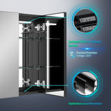 Tokvon led illuminated bathroom cabinets with adjustable led color temperature shaver socket demister strip lights 650 x 600mm