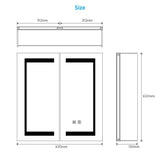 Tokvon Gemini led illuminated bathroom mirror cabinet with led dimmer switch shaver socket demister 630 x 650 mm