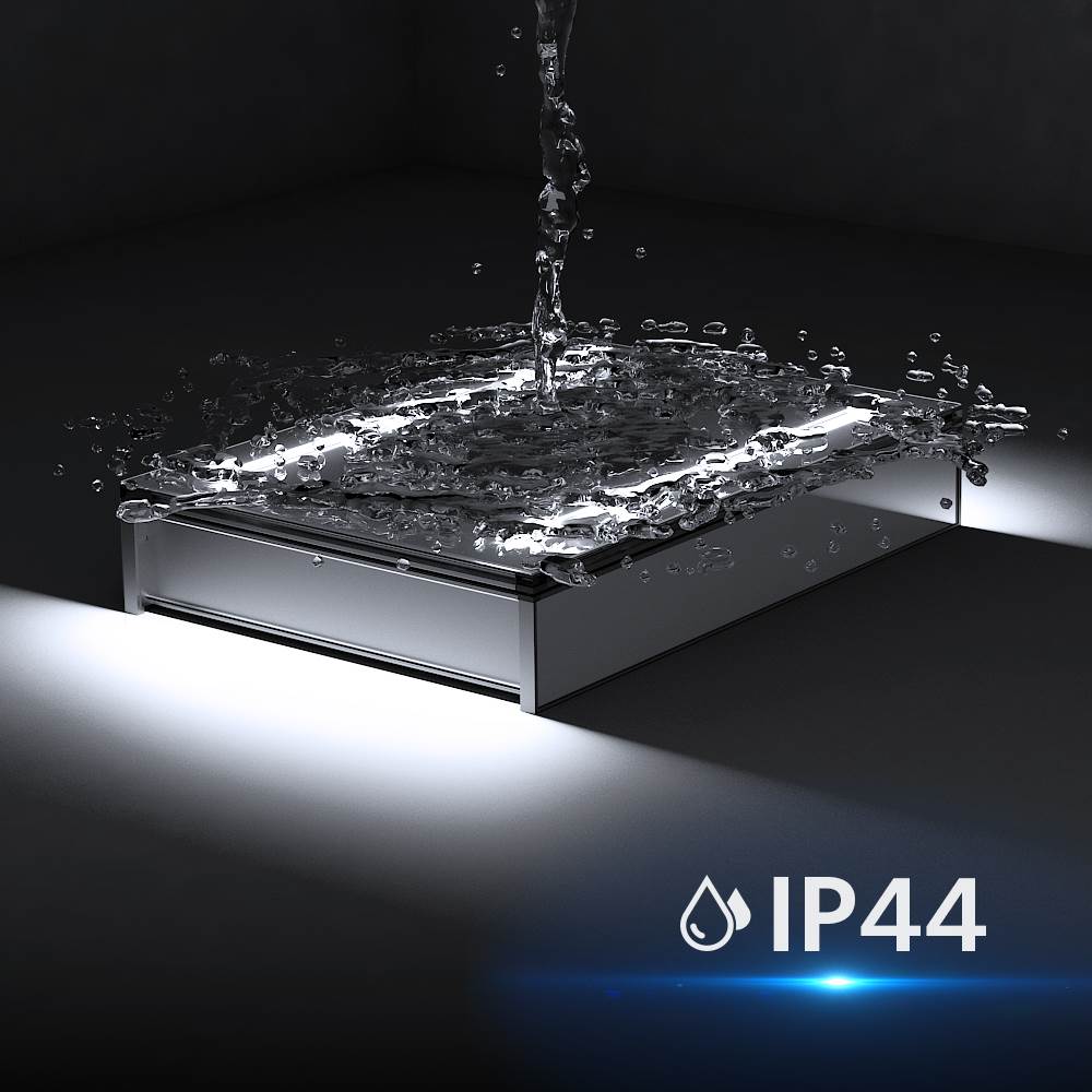 Tokvon® Rivulet led Illuminated Bathroom Mirror Cabinet Matte Black Aluminum with Adjustable Color Temperature 500 x 700mm