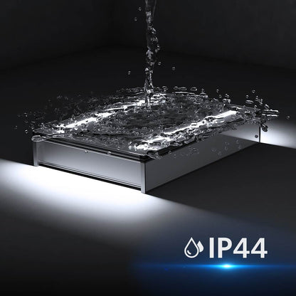 Tokvon® Rivulet led Illuminated Bathroom Mirror Cabinet Matte Black Aluminum with Adjustable Color Temperature 500 x 700mm