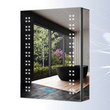 Tokvon® Sparklers led Illuminated bathroom mirror cabinet Matte Black Aluminum design with shaver socket 500 x 700mm