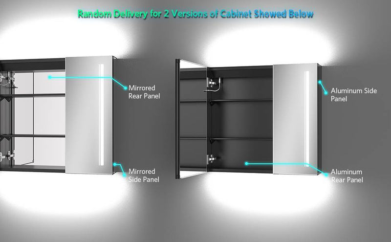 Tokvon led illuminated bathroom cabinets with adjustable led color temperature shaver socket demister strip lights 650 x 600mm