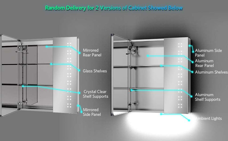 Tokvon® Willow led illuminated bathroom cabinets with shaver socket demister strip lights 600x700mm