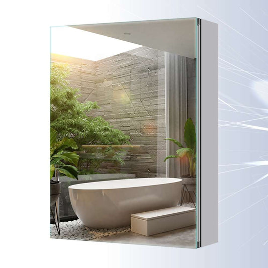 Tokvon Limerence Aluminum Bathroom Mirror Cabinet With Crystal Clear Mirror 500 x 650mm