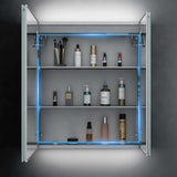 Tokvon® Willow led illuminated bathroom cabinets with shaver socket demister strip lights 600x700mm