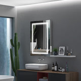 Tokvon Picasso led illuminated bathroom mirror with adjustable color temperature switch shaver socket demister 500 x 700 mm