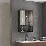 LED Mirror Cabinet with Matt Black Aluminum Touch-Switch Demister Shaver Socket 50 x 70cm