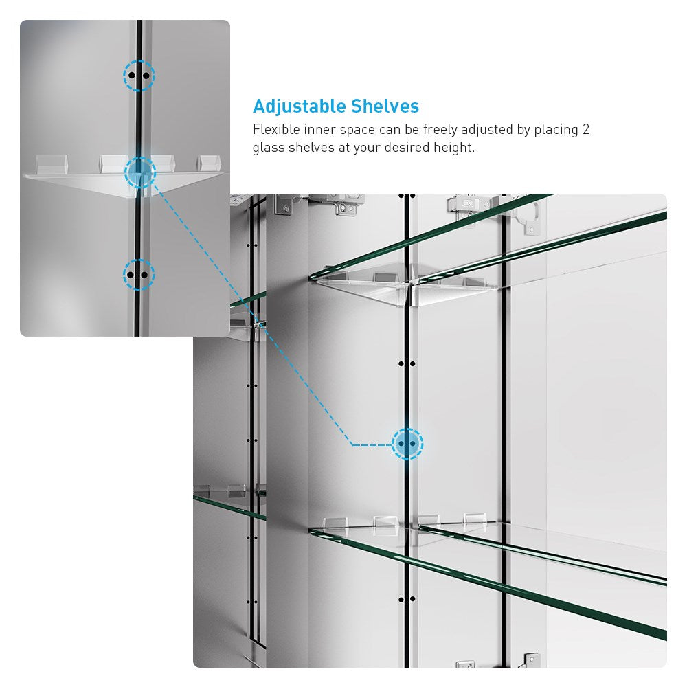 Tokvon Bathroom Mirror Cabinets Shelf Brackets (4 brackets)