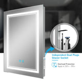 Tokvon Picasso led illuminated bathroom mirror with adjustable color temperature switch shaver socket demister 500 x 700 mm