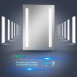 LED Mirror Cabinet with Silver Aluminum Touch-Switch Anti-fog Shaver Socket 50 x 70cm