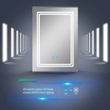 LED Mirror Cabinet with Silver Aluminum Touch-Switch Demister Shaver Socket 50 x 70cm