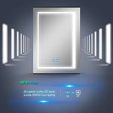 LED Mirror Cabinet with Matt Black Aluminum Touch-Switch Anti-fog Shaver Socket 50 x 70cm